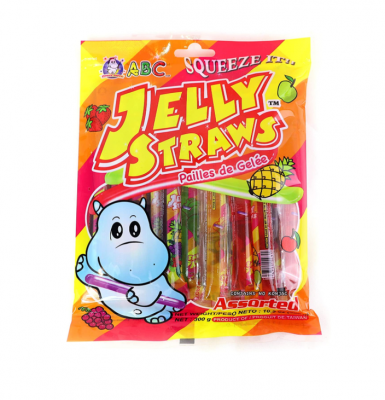 Jelly Straws Assorted ABC gelé i sugrör fruktsmak godis