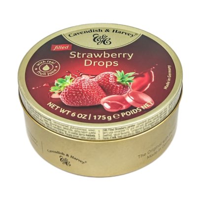 Zoom bild av Karameller med jordgubbsfyllning