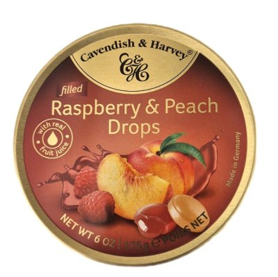 Zoom bild av Raspberry-&-peach-drops-175g