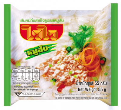 Wai Wai Risvermicelli Fläsksmak rice vermicelli minced pork flavour